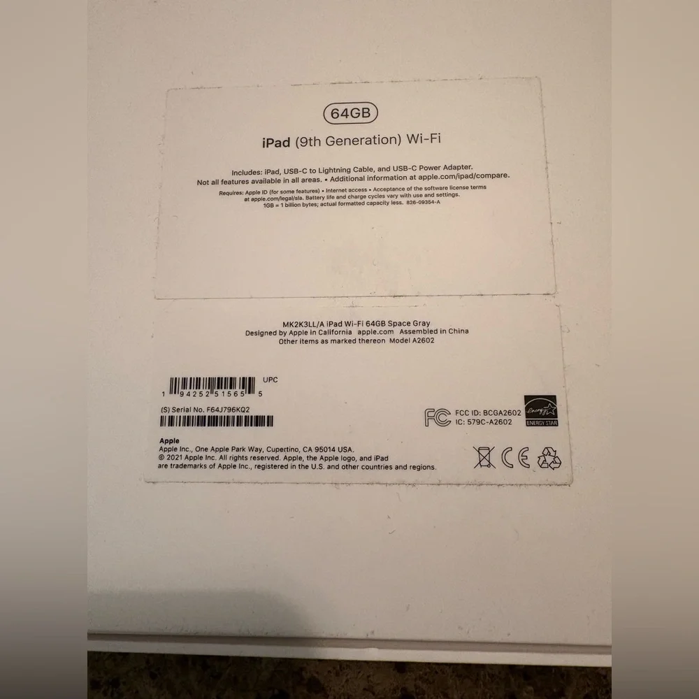 Apple iPad 9th Generation